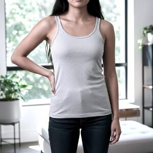 Gap The Essential Cami Womens Medium Gray Heather Cotton Spandex Tank Top